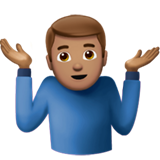 Schulterzuckender Mann: Medium Teint für Apple iOS 18.4