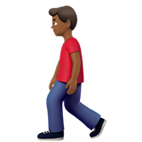 Muž na procházce: Středně tmavý odstín pleti pro Apple iOS 18.4