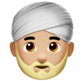 Homme En Turban: Peau Moyennement Claire pour Apple iOS 18.4