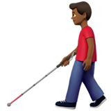 Görme engelli bastonlu erkek: orta koyu cilt tonu için Apple iOS 18.4