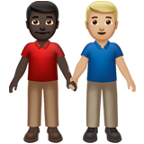 Deux Hommes Se Tenant La Main: Peau Foncée, Peau Moyennement Claire pour Apple iOS 18.4