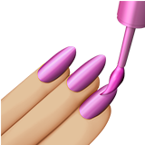 Oje sürme: orta açık cilt tonu için Apple iOS 18.4