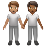 हाथ पकड़े हुए लोग: गेहुँआ त्वचा, हल्की साँवली त्वचा Apple iOS 18.4 के लिए