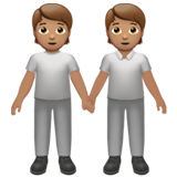 Oameni care se țin de mână: Ton mediu al pielii pentru Apple iOS 18.4