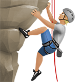 شخص يتسلّق: بشرة بلون فاتح ومعتدل لـ Apple iOS 18.4