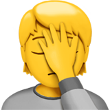 Person Facepalming for Apple iOS 18.4