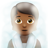 Orang dalam bilik berwap: ton kulit sederhana gelap untuk Apple iOS 18.4