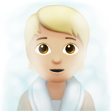 Osoba w zaparowanym pomieszczeniu: karnacja średnio jasna dla Apple iOS 18.4