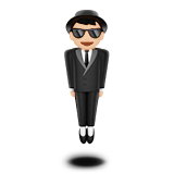 Pria melayang mengenakan jas: warna kulit cerah untuk Apple iOS 18.4