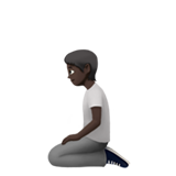 Άτομο που γονατίζει: σκούρος τόνος δέρματος για Apple iOS 18.4