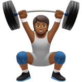 Person Lifting Weights: Medium-Dark Skin Tone for Apple iOS 18.4