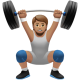 Person som lyfter tyngder: mellanfärgad hy för Apple iOS 18.4