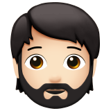 Osoba z brodą: karnacja jasna dla Apple iOS 18.4