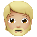 Persona: Pell Mitjà Clara, Barba per Apple iOS 18.4