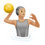Persona que juga a waterpolo: pell mitjana-clara per Apple iOS 18.4