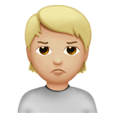 Κατσουφιασμένο άτομο: μεσαίος-ανοιχτόχρωμος τόνος δέρματος για Apple iOS 18.4