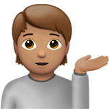 Person vender håndfladen op: medium teint for Apple iOS 18.4