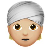 Personne En Turban: Peau Moyennement Claire pour Apple iOS 18.4