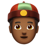 Άντρας με κινέζικο καπέλο: μεσαίος-σκούρος τόνος δέρματος για Apple iOS 18.4