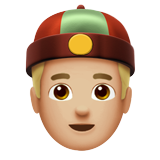 Uomo Con Zucchetto Cinese: Carnagione Abbastanza Chiara per Apple iOS 18.4