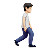 Osoba jdoucí čelem doprava: světlý tón pleti pro Apple iOS 18.4