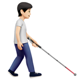 Beyaz Bastonlu ve Sağa Bakan Kişi: Açık Ten Rengi için Apple iOS 18.4