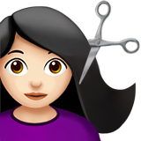 Kvinne som får hårklipp: hudtype 1–2 for Apple iOS 18.4