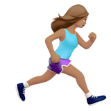 Woman Running Facing Right: Medium Skin Tone for Apple iOS 18.4