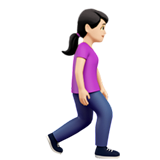 Γυναίκα που περπατά στραμμένη προς τα δεξιά: ανοιχτόχρωμος τόνος δέρματος για Apple iOS 18.4