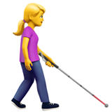 Woman with White Cane Facing Right for Apple iOS 18.4