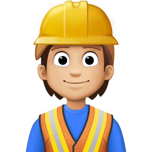 Treballador de la construcció: pell mitjana-clara per Facebook 15.0