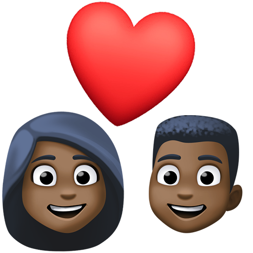 Par med hjerte: mørk teint for Facebook 15.0