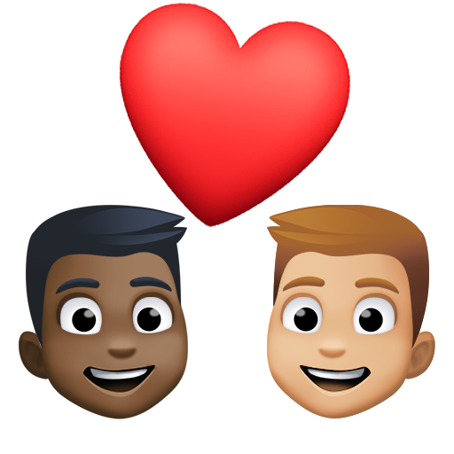 Coppia Con Cuore: Uomo, Uomo, Carnagione Scura, Carnagione Abbastanza Chiara per Facebook 15.0