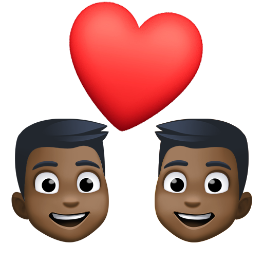 Par med hjerte: mand, mand og mørk teint for Facebook 15.0