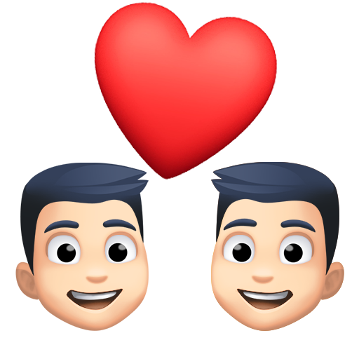 Casal Apaixonado: Homem, Homem, Pele Clara para Facebook 15.0