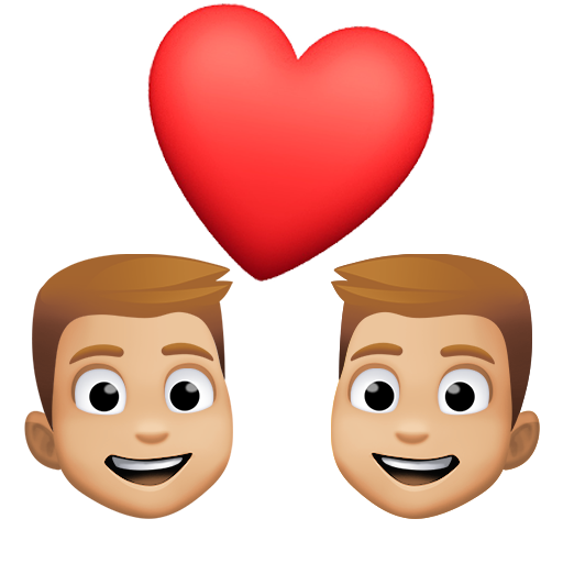 Par med hjerte: mand, mand og medium til lys teint for Facebook 15.0