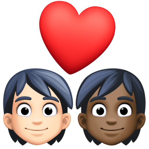 Par med hjerte: voksen, voksen, lys teint og mørk teint for Facebook 15.0