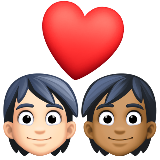 Coppia Con Cuore: Persona, Persona, Carnagione Chiara, Carnagione Abbastanza Scura per Facebook 15.0