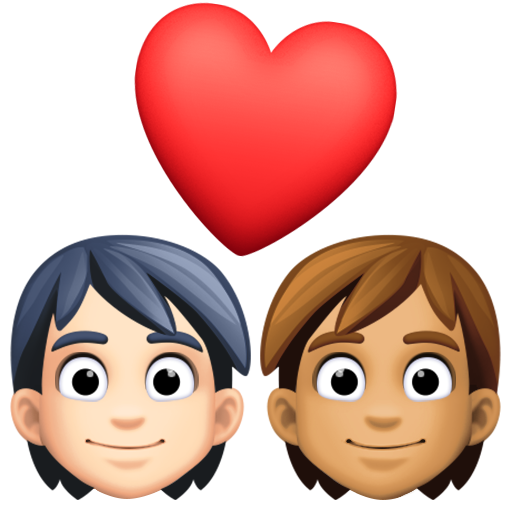 Par med hjerte: voksen, voksen, lys teint og medium teint for Facebook 15.0
