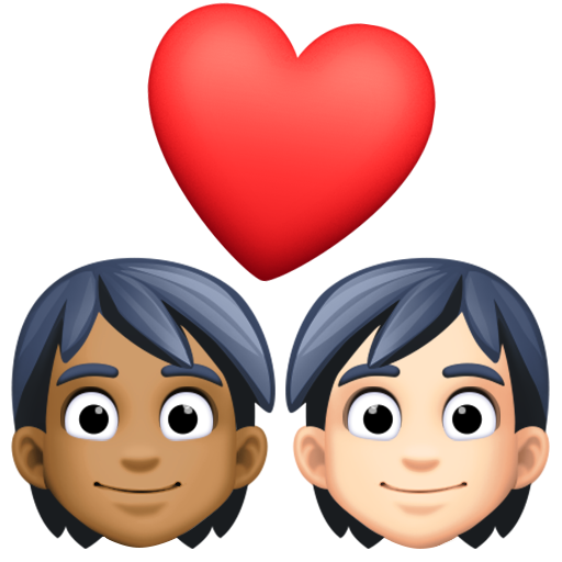 Coppia Con Cuore: Persona, Persona, Carnagione Abbastanza Scura, Carnagione Chiara per Facebook 15.0