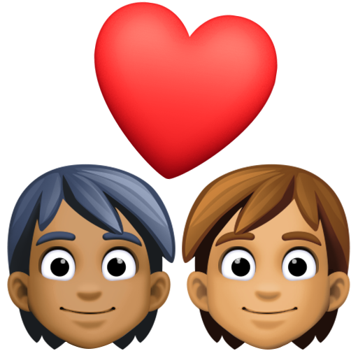 Par med hjerte: voksen, voksen, medium til mørk teint og medium teint for Facebook 15.0