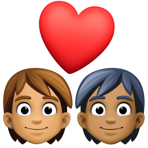 Par med hjerte: voksen, voksen, medium teint og medium til mørk teint for Facebook 15.0