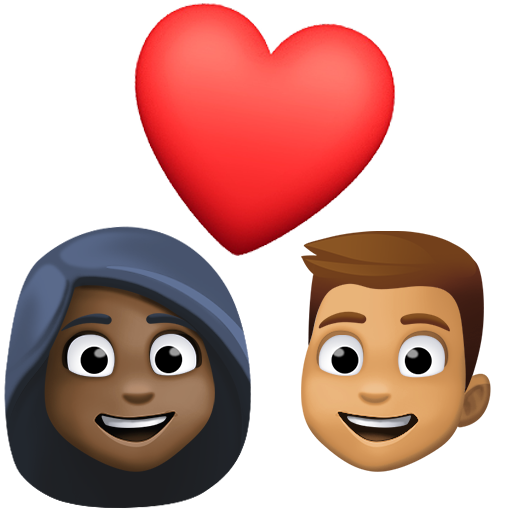 Coppia Con Cuore: Donna, Uomo, Carnagione Scura, Carnagione Olivastra per Facebook 15.0