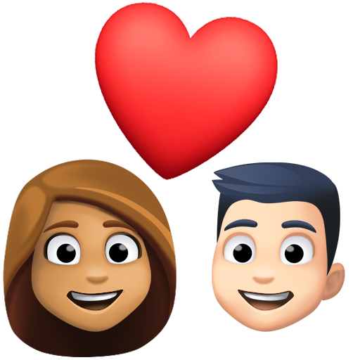 Coppia Con Cuore: Donna, Uomo, Carnagione Olivastra, Carnagione Chiara per Facebook 15.0