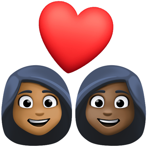 Pár se srdcem: Žena, Žena, Středně tmavý odstín pleti, Tmavý odstín pleti pro Facebook 15.0