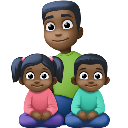 Família - Homem: Tom de pele escuro, Menina: Tom de pele escuro, Menino: Tom de pele escuro para Facebook 15.0