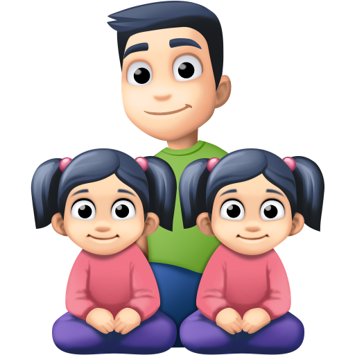 Οικογένεια - Άνδρας: Ανοιχτόχρωμος τόνος δέρματος, Κορίτσι: Ανοιχτός τόνος δέρματος, Κορίτσι: Ανοιχτός τόνος δέρματος για Facebook 15.0