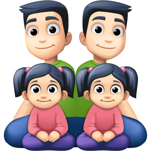 Familie - Bărbat: nuanță deschisă a pielii, bărbat: nuanță deschisă a pielii, fată: nuanță deschisă a pielii, fată: nuanță deschisă a pielii pentru Facebook 15.0