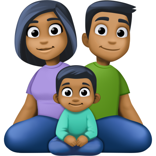 Familie - Bărbat: ton mediu-întunecat al pielii, femeie: nuanță medie-închisă a pielii, băiat: ton mediu-întunecat al pielii pentru Facebook 15.0