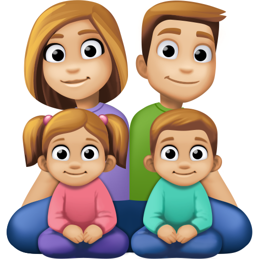 Οικογένεια - Άνδρας: Μεσαίου ανοιχτού τόνου δέρματος, Γυναίκα: Μεσαίου ανοιχτού τόνου δέρματος, Κορίτσι: Μεσαίου ανοιχτού τόνου δέρματος, αγόρι: μεσαίου ανοιχτού τόνου δέρματος για Facebook 15.0